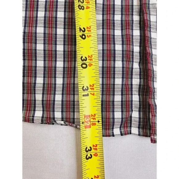 Brooks Bothers Sport Shirt Size Large White Red Green Check Long Sleeve Cotton - Picture 7 of 9